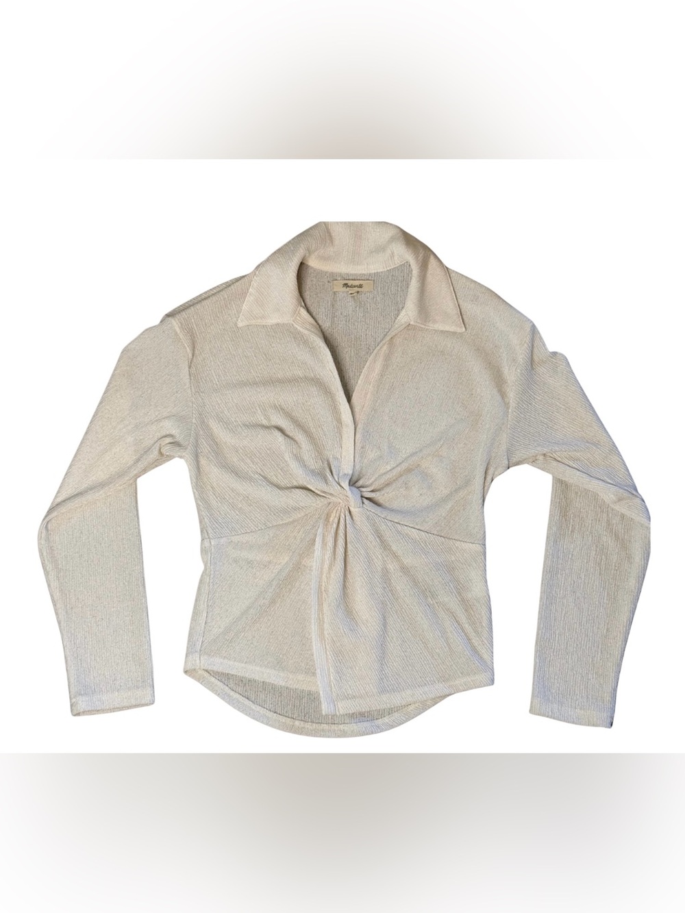 Madewell Sheer Collared V Neck Blouse